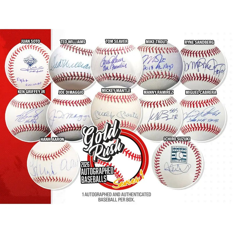2026 Gold Rush Autographed Baseball Edition Series 1 Box - Baseball Card Box