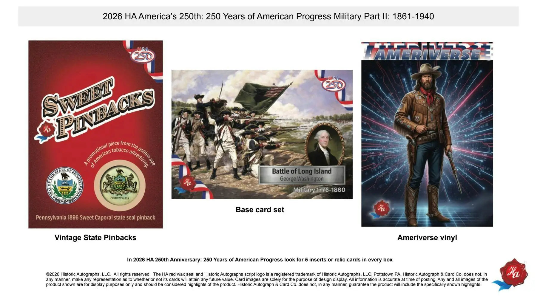 2026 Historic Autographs America’s 250th Anniversary Part 2: Military Hobby Box | Columbia Sports Cards - Entertainment