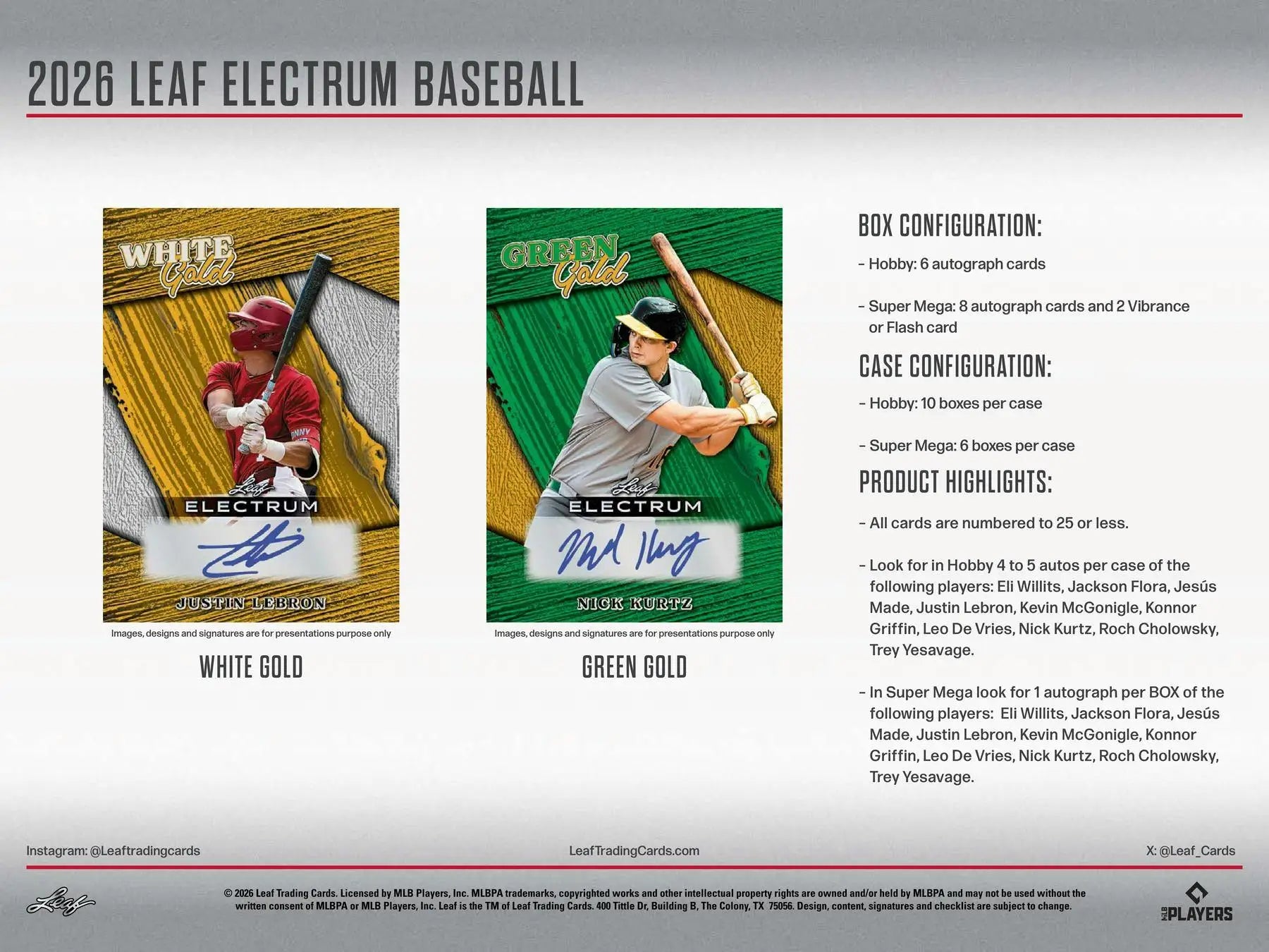 2026 Leaf Electrum Baseball Super Mega Box | Columbia Sports Cards - Baseball Card Box