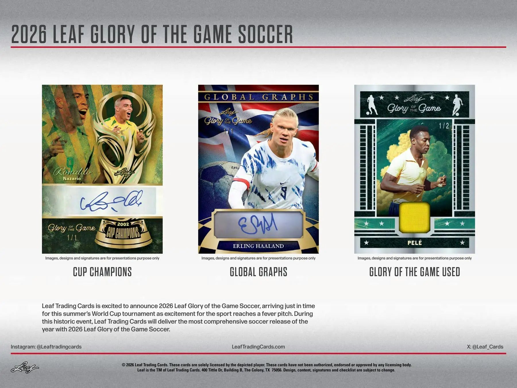 2026 Leaf Glory of the Game Soccer Hobby Box | Columbia Sports Cards - Soccer Card Box