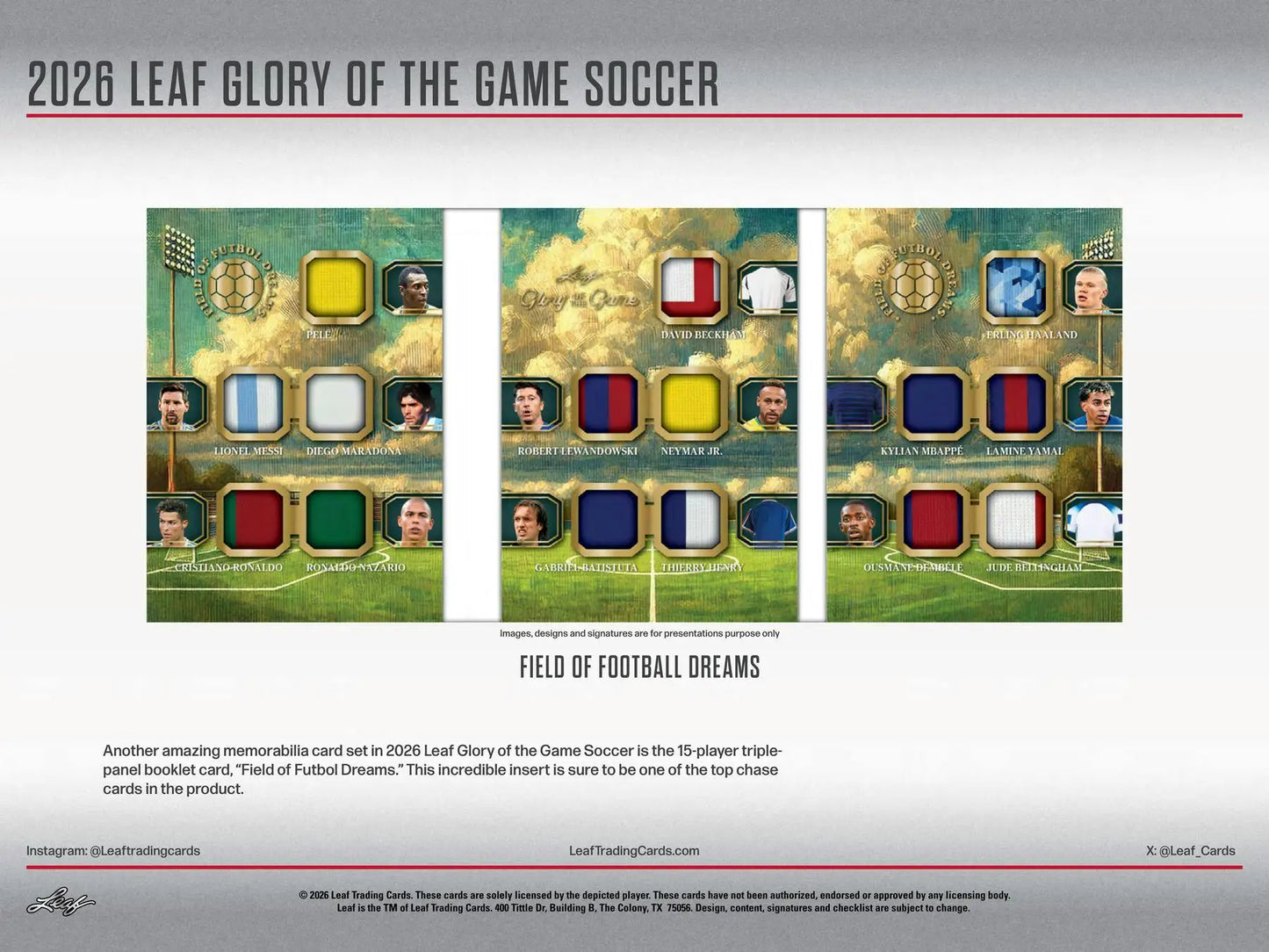 2026 Leaf Glory of the Game Soccer Hobby Box | Columbia Sports Cards - Soccer Card Box