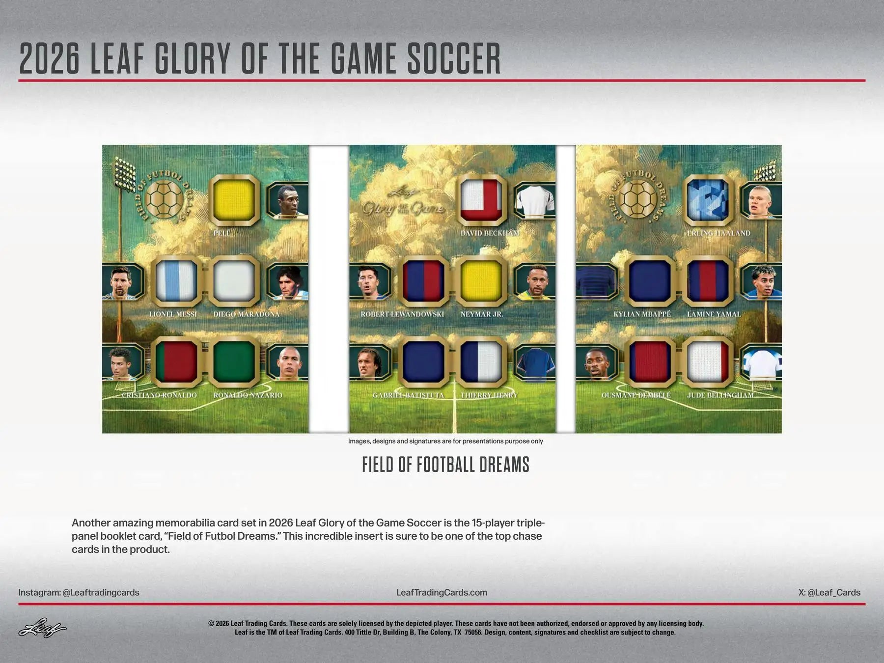 2026 Leaf Glory of the Game Soccer Hobby Box | Columbia Sports Cards - Soccer Card Box