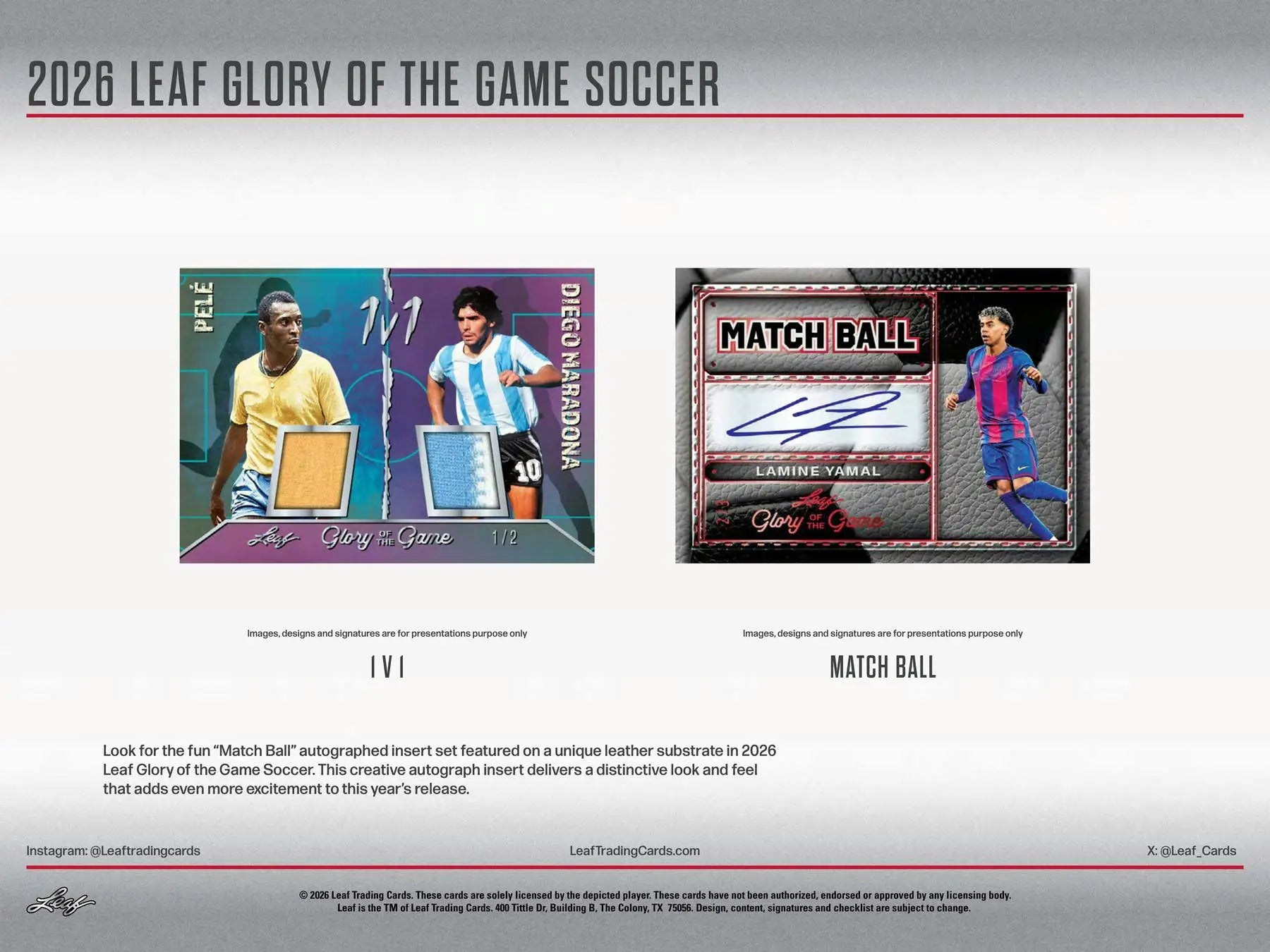 2026 Leaf Glory of the Game Soccer Hobby Box | Columbia Sports Cards - Soccer Card Box