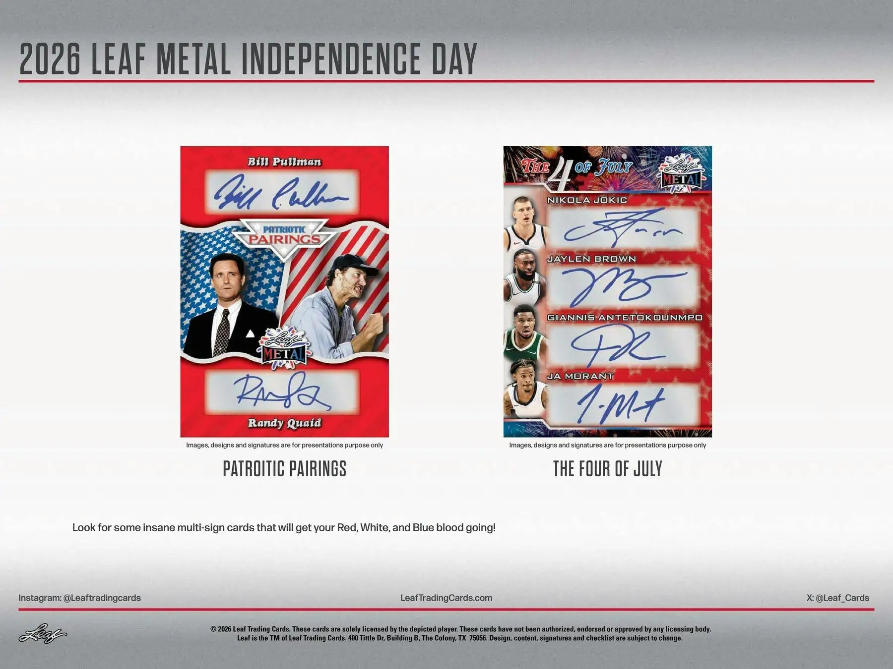 2026 Leaf Metal Independence Day Founding Fathers Box | Columbia Sports Cards - Other