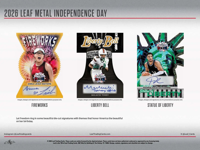 2026 Leaf Metal Independence Day Founding Fathers Hobby Box - Entertainment Card Box