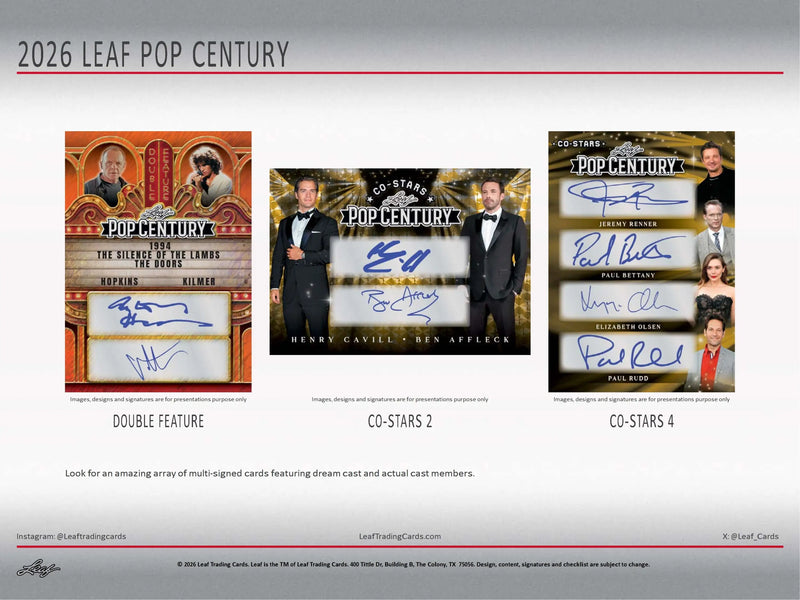2026 Leaf Pop Century Hobby Box - Entertainment Card Box