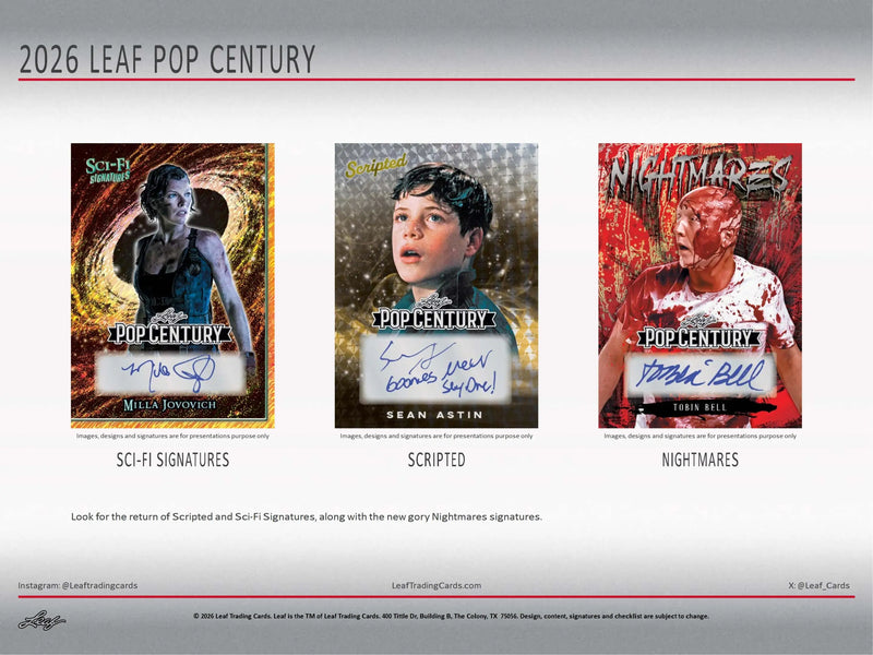 2026 Leaf Pop Century Hobby Box - Entertainment Card Box