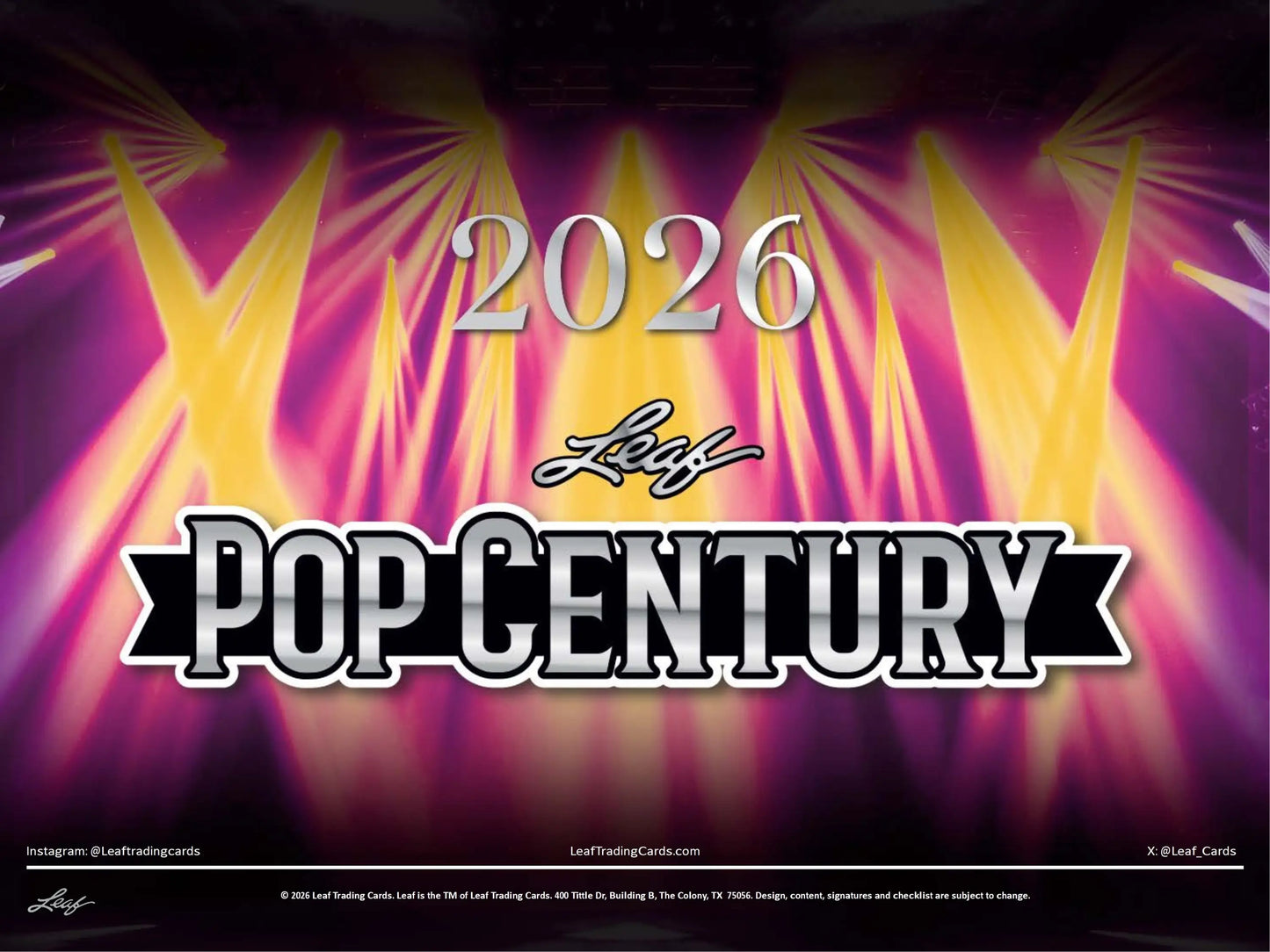 2026 Leaf Pop Century Hobby Box - Entertainment Card Box