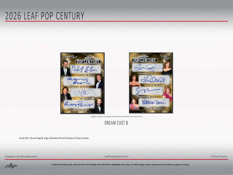 2026 Leaf Pop Century Hobby Box - Entertainment Card Box