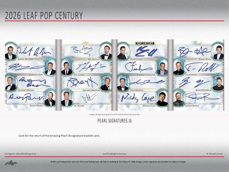 2026 Leaf Pop Century Hobby Box - Entertainment Card Box