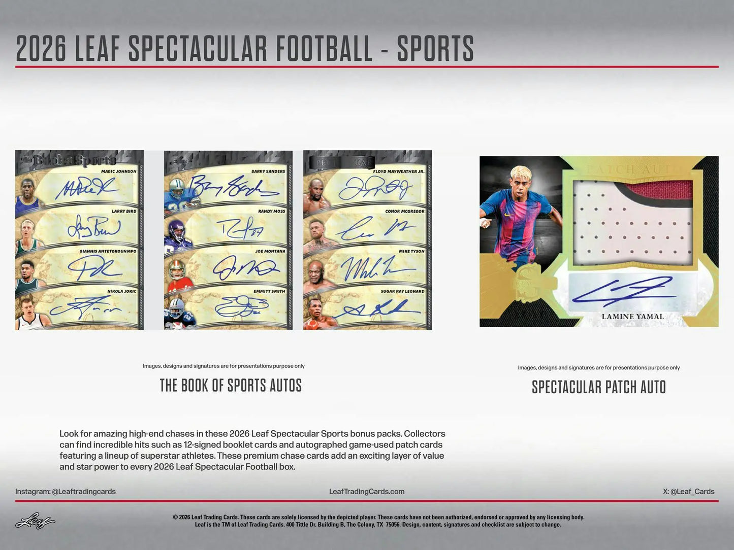 2026 Leaf Spectacular Football Hobby Box | Columbia Sports Cards - Football Card Box