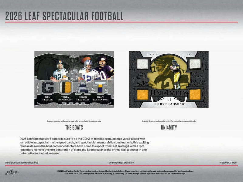2026 Leaf Spectacular Football Hobby Box | Columbia Sports Cards - Football Card Box