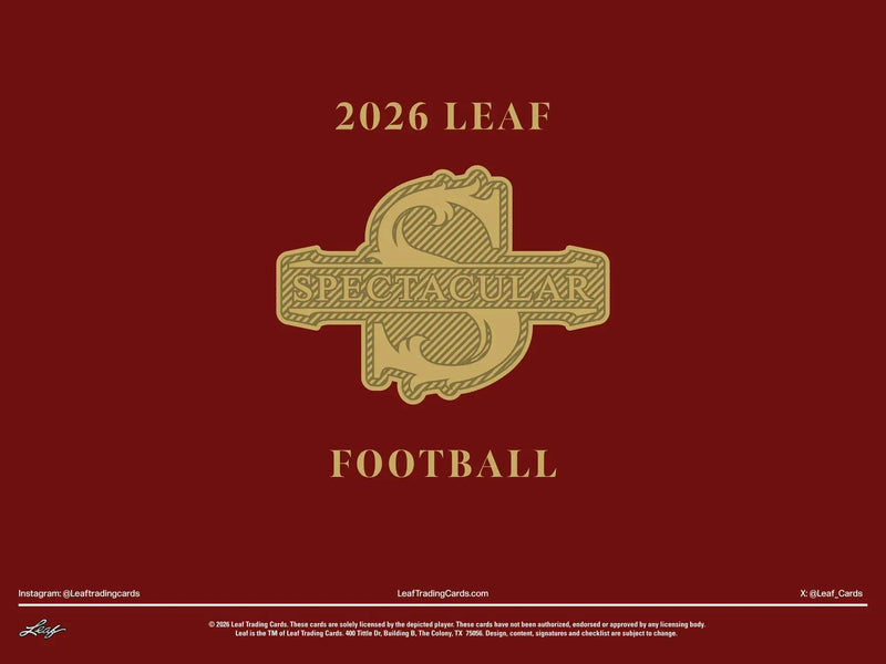 2026 Leaf Spectacular Football Hobby Box | Columbia Sports Cards - Football Card Box
