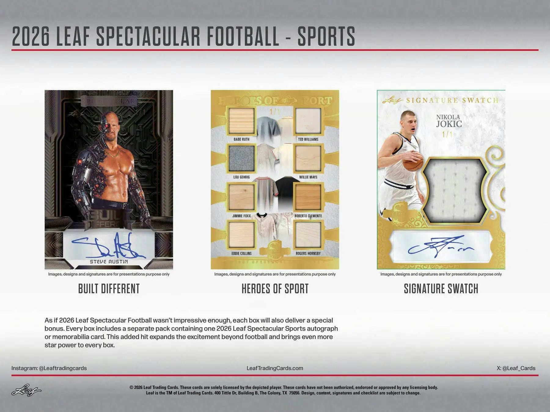 2026 Leaf Spectacular Football Hobby Box | Columbia Sports Cards - Football Card Box