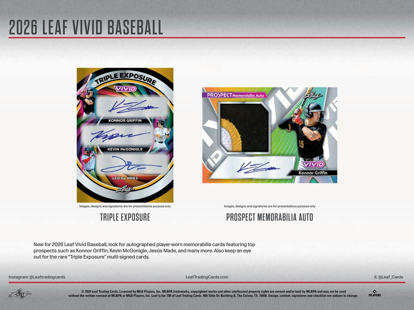2026 Leaf Vivid Baseball Hobby Box | Columbia Sports Cards - Columbia Sports Cards