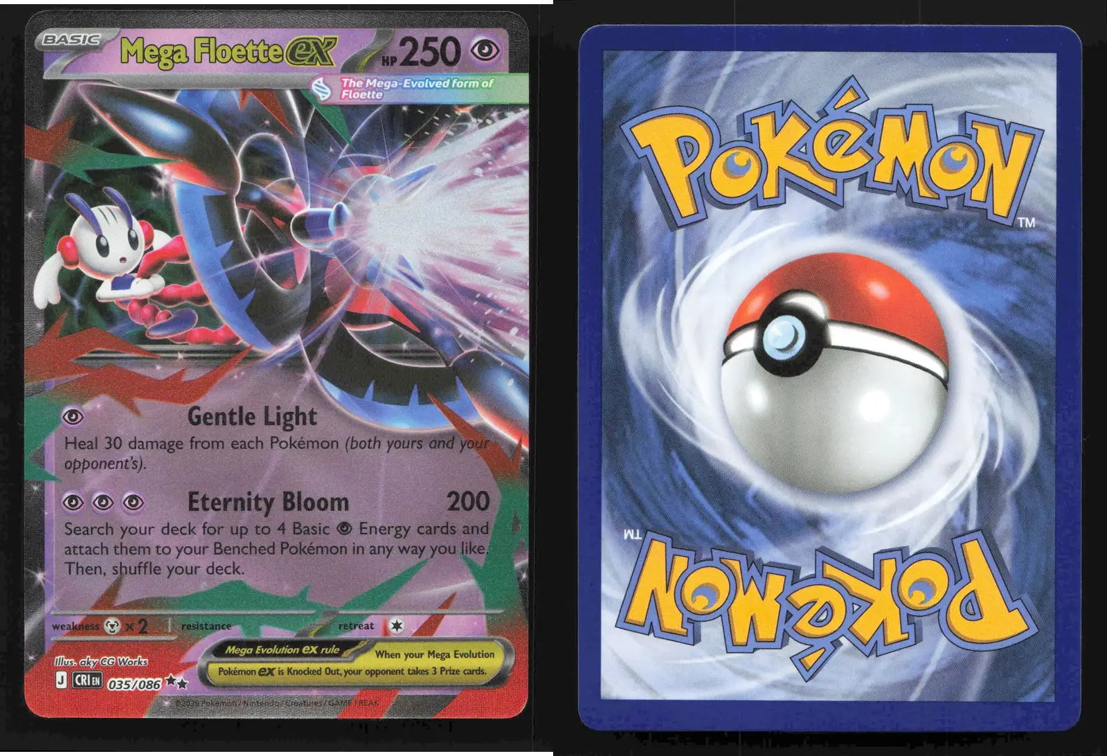 2026 Mega Evolution: Chaos Rising Mega Floette ex #035/086 Foil Double Rare NM - Pokémon Card Single