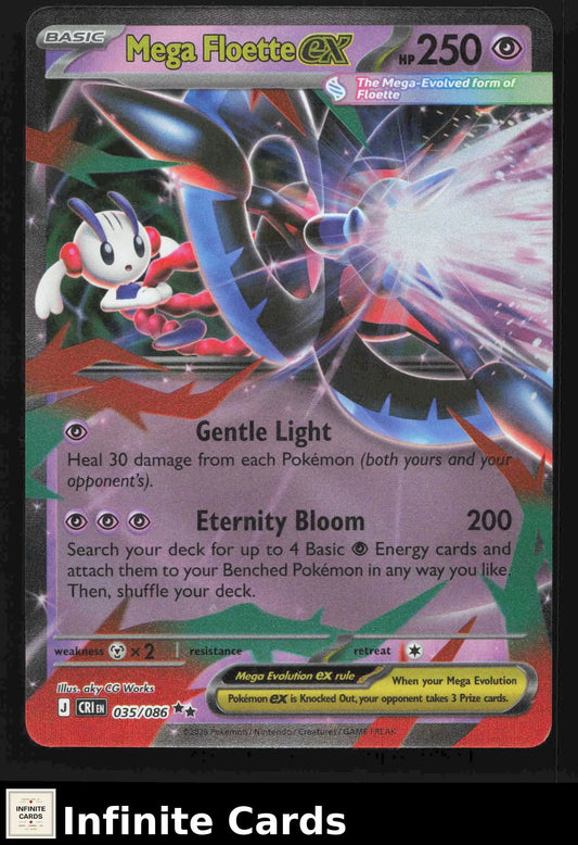 2026 Mega Evolution: Chaos Rising Mega Floette ex #035/086 Foil Double Rare NM - Pokémon Card Single
