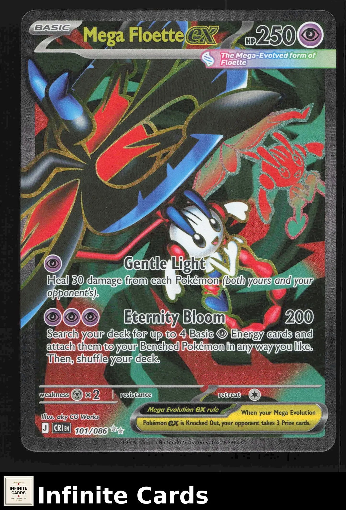 2026 Mega Evolution: Chaos Rising Mega Floette ex #101/086 Ultra Rare Full Art - Pokémon Card Single