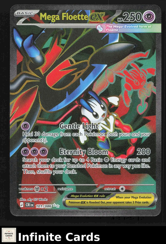 2026 Mega Evolution: Chaos Rising Mega Floette ex #101/086 Ultra Rare Full Art - Pokémon Card Single