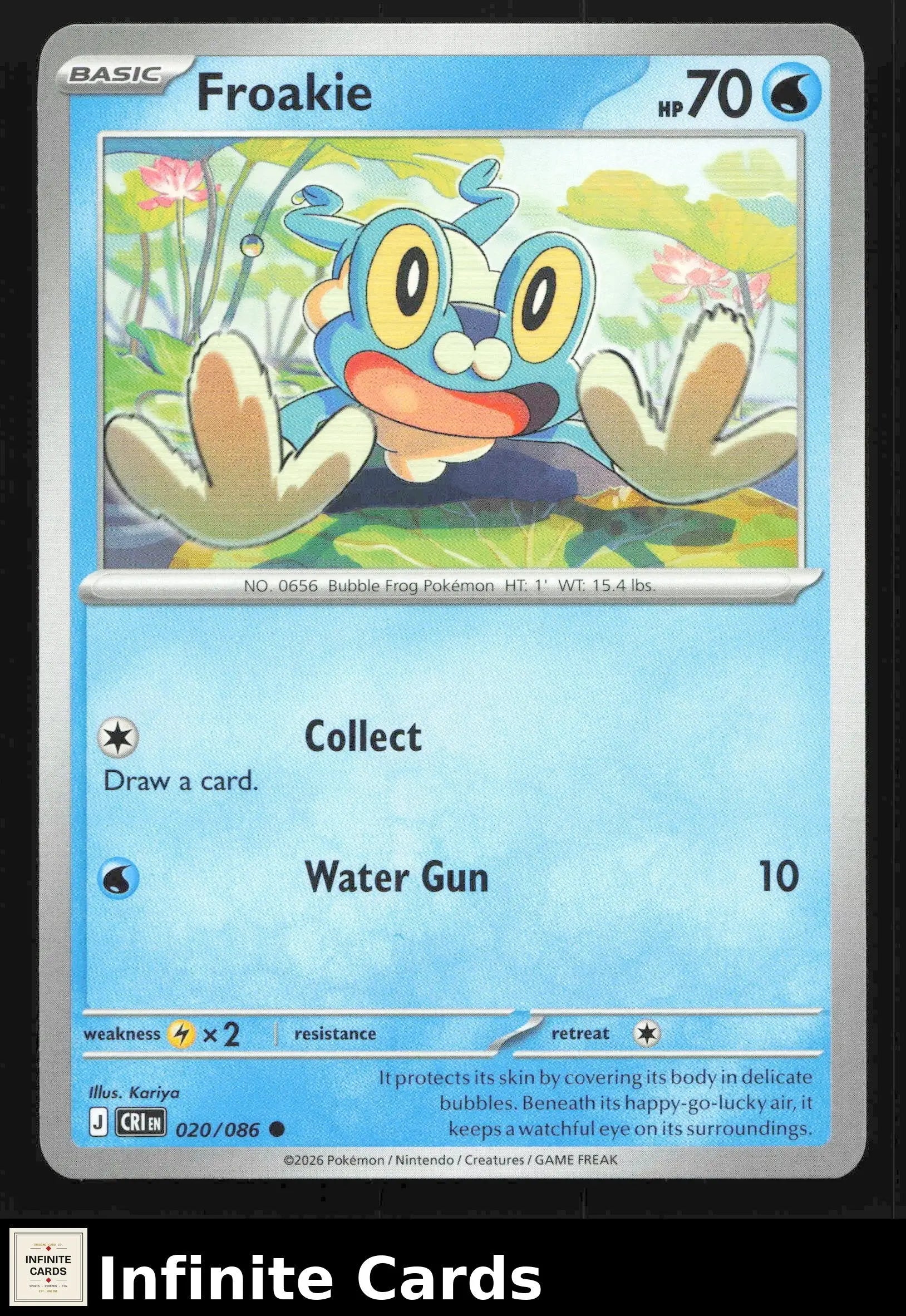 2026 Mega Evolution: Chaos Rising Froakie #020/086 Base Common NM - Pokémon Card Single