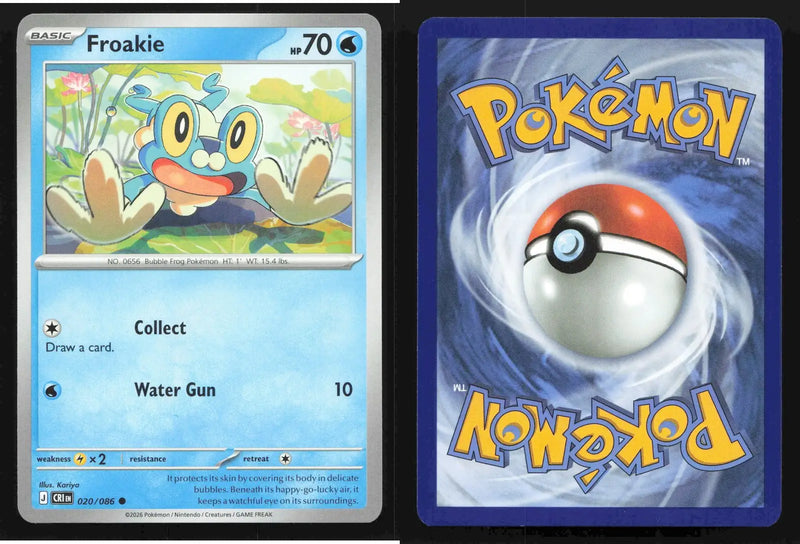 2026 Mega Evolution: Chaos Rising Froakie #020/086 Base Common NM - Pokémon Card Single