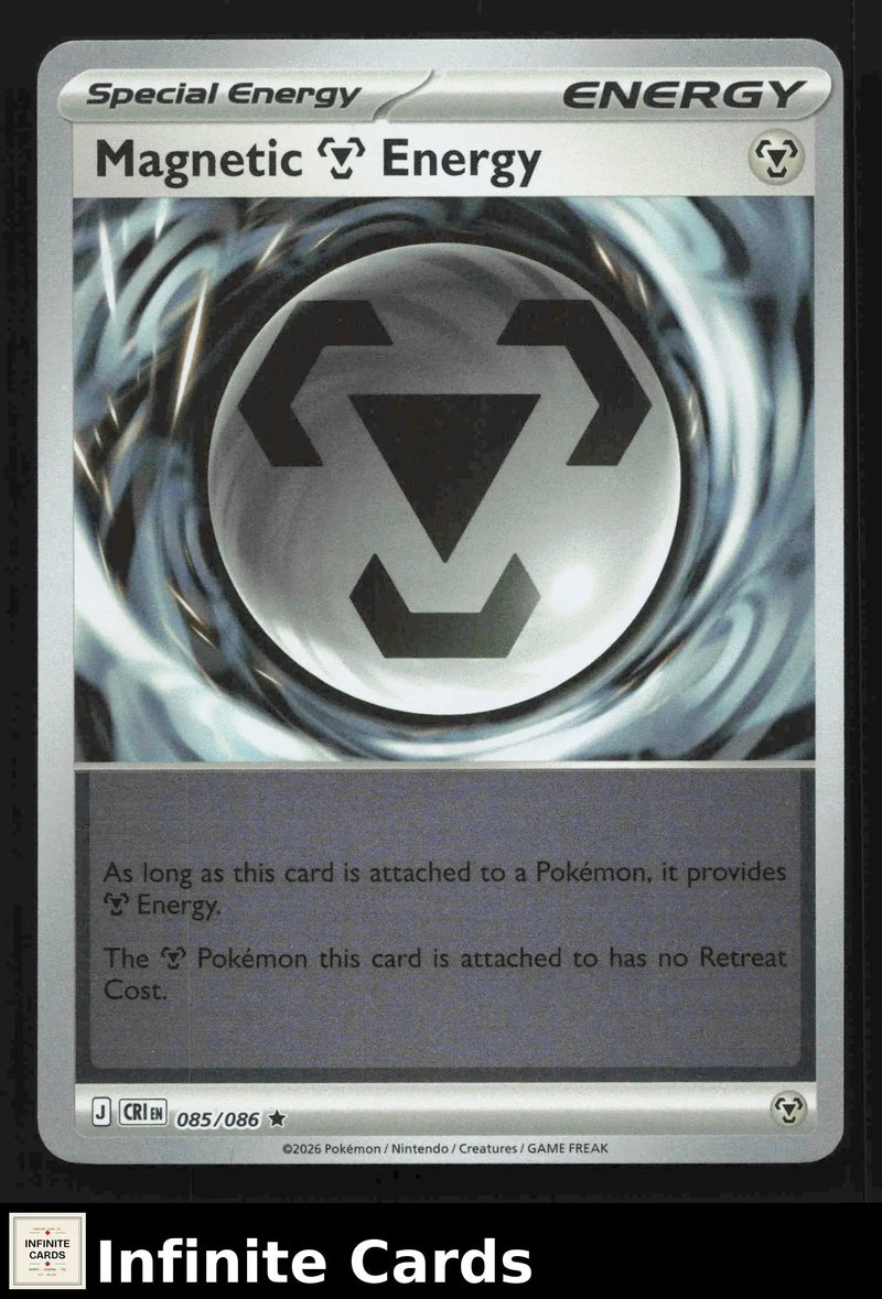 2026 Mega Evolution: Chaos Rising Magnetic Energy #085/086 Reverse Holo Rare NM - Pokémon Card Single