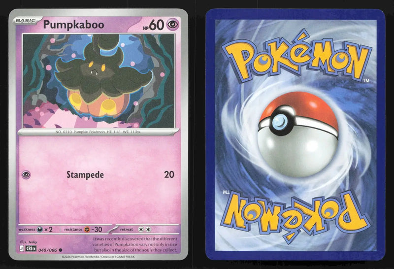 2026 Mega Evolution: Chaos Rising Pumpkaboo #040/086 Base Common NM - Pokémon Card Single