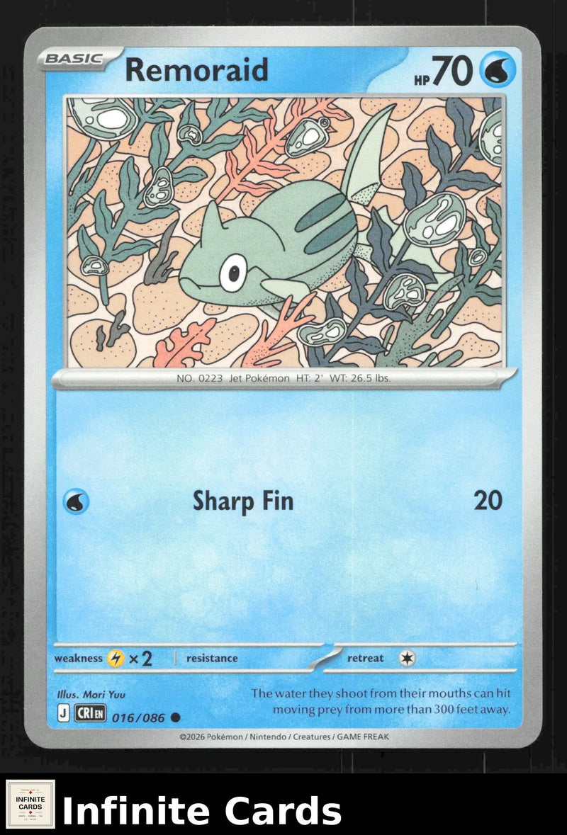 2026 Mega Evolution: Chaos Rising Remoraid #016/086 Base Common NM - Pokémon Card Single