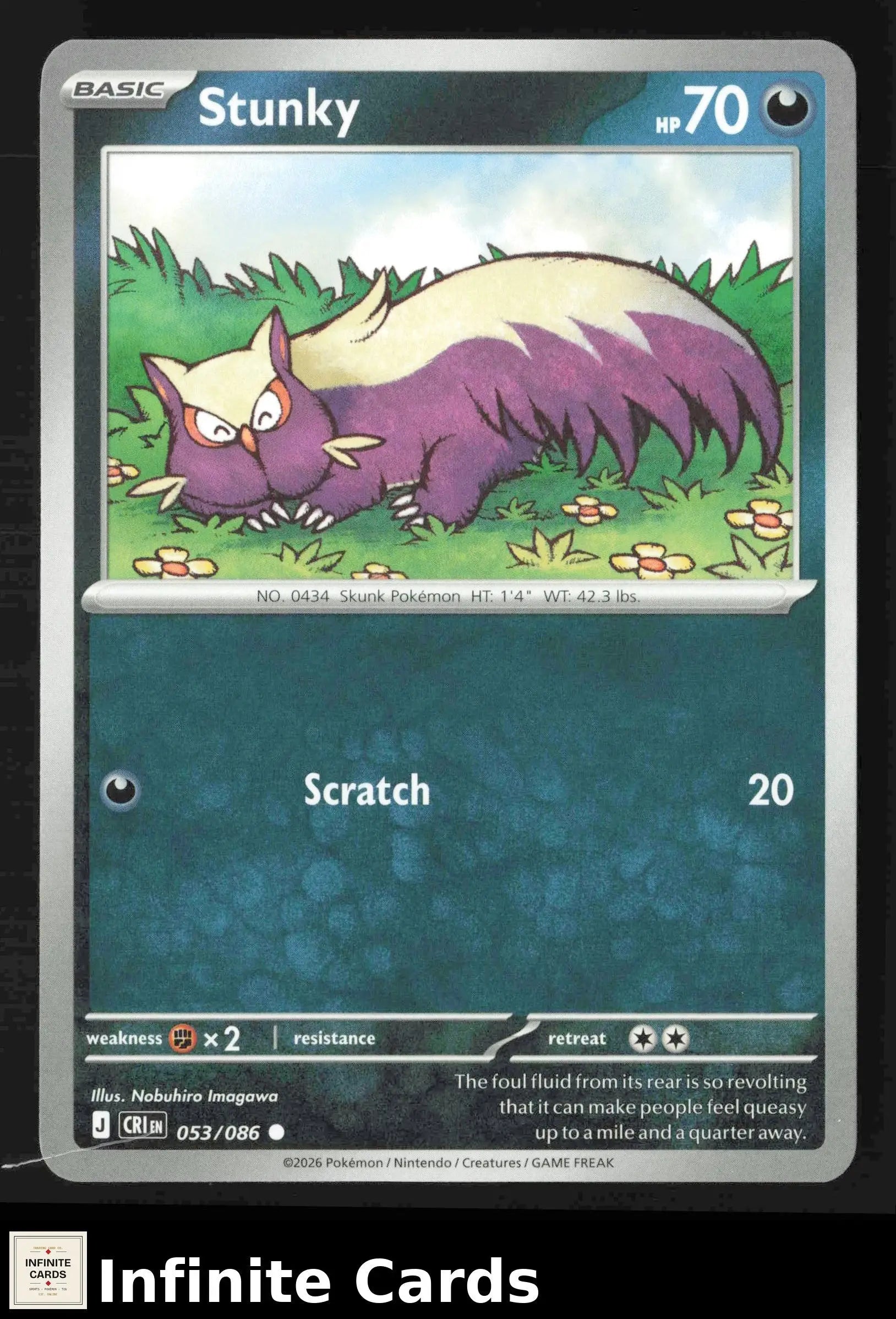 2026 Mega Evolution: Chaos Rising Stunky #053/086 Base Common NM - Pokémon Card Single