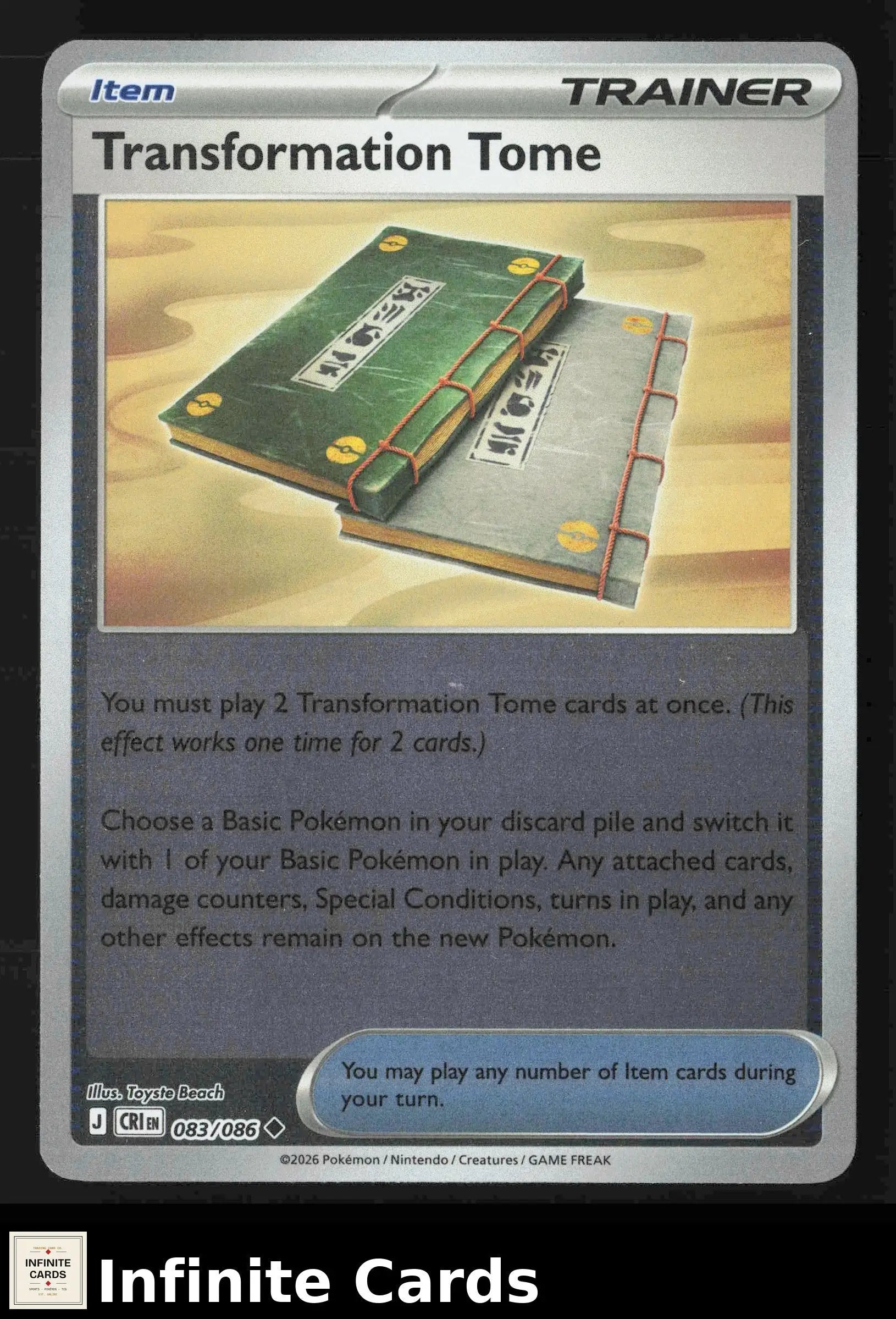 2026 Mega Evolution: Chaos Rising Transformation Tome #083/086 Reverse Holo Unco - Pokémon Card Single