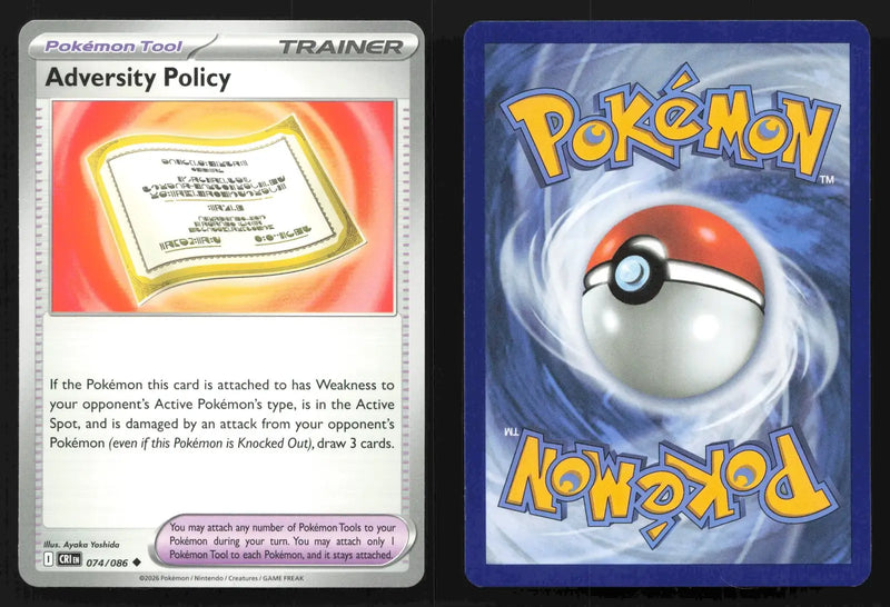 2026 Mega Evolutions: Chaos Rising Adversity Policy 074/086 Uncommon NM