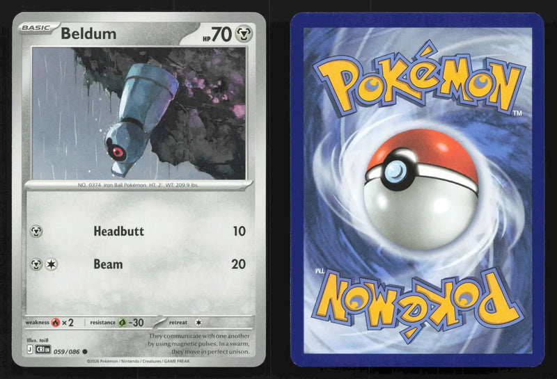 2026 Mega Evolutions: Chaos Rising Beldum 059/086 Common NM