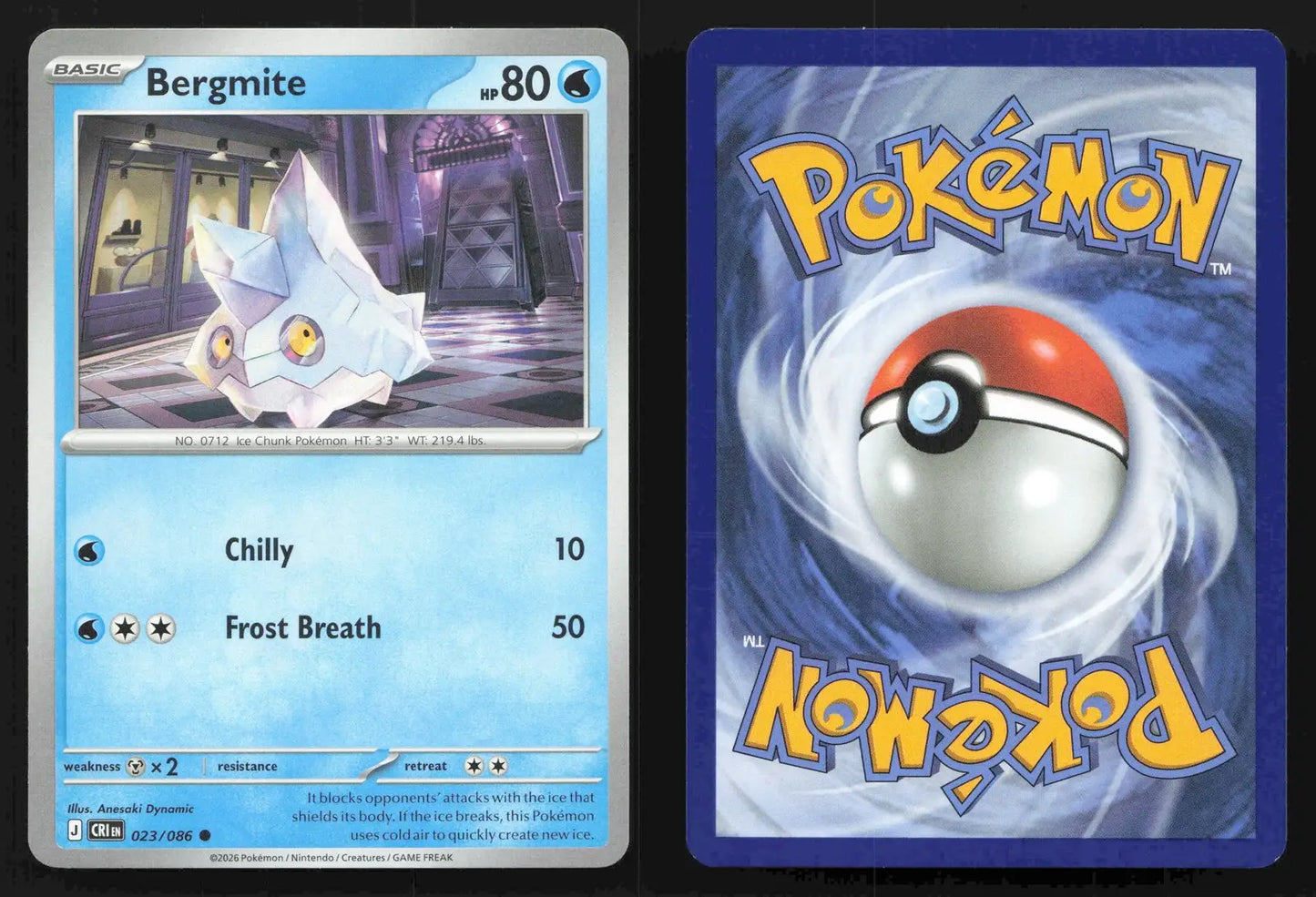 2026 Mega Evolutions: Chaos Rising Bergmite 023/086 Common NM