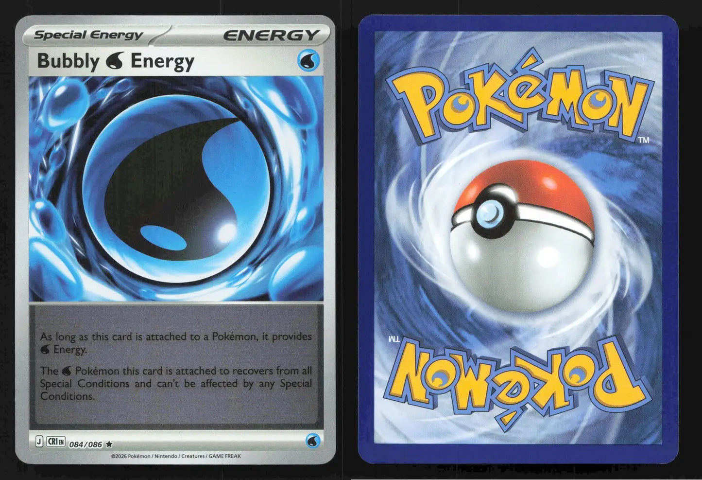 2026 Mega Evolutions: Chaos Rising Bubbly Energy 084/086 Reverse Holo Rare NM