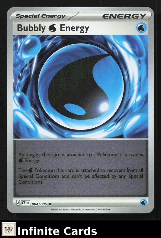 2026 Mega Evolutions: Chaos Rising Bubbly Energy 084/086 Reverse Holo Rare NM