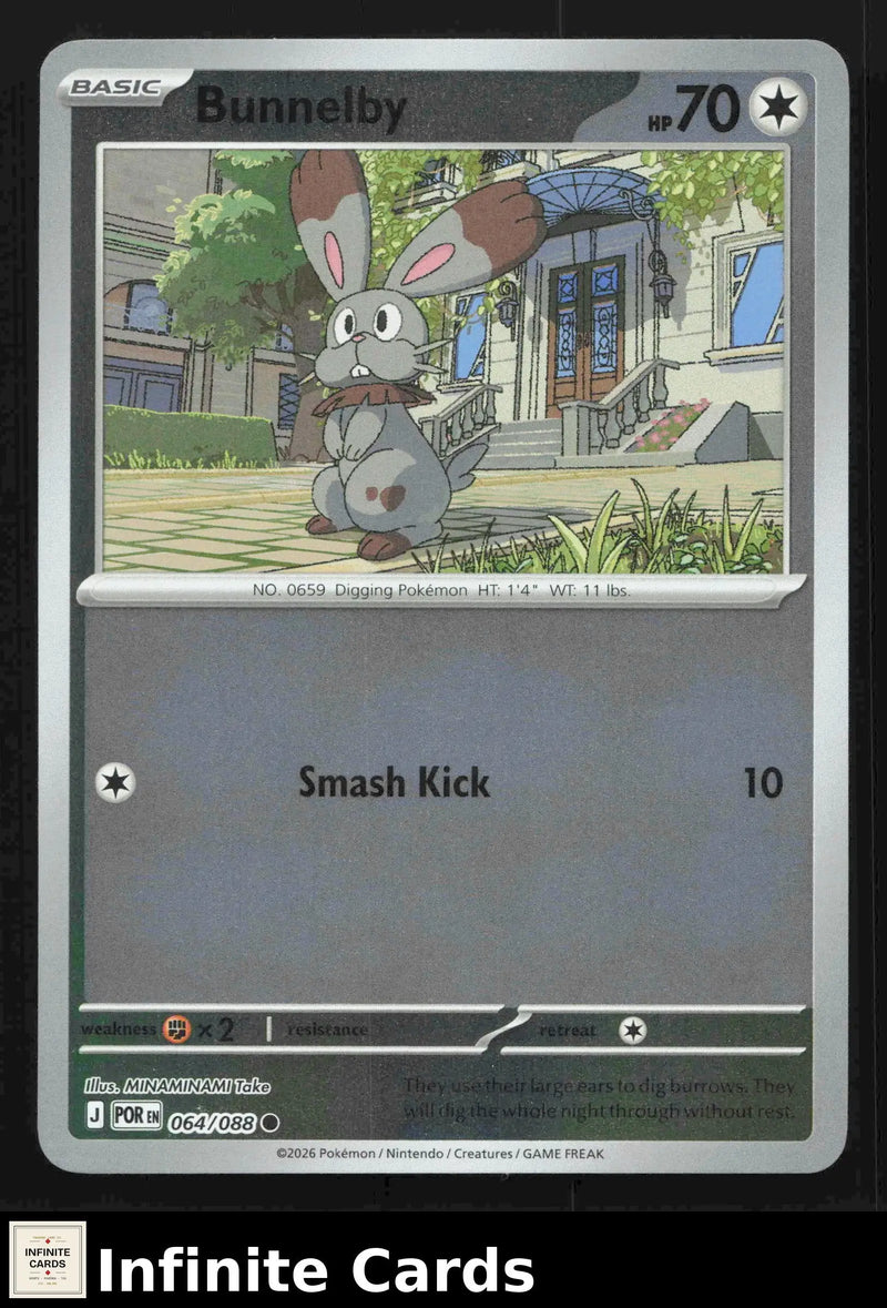2026 Mega Evolutions: Perfect Order Bunnelby 064/088 Reverse Holo Common NM