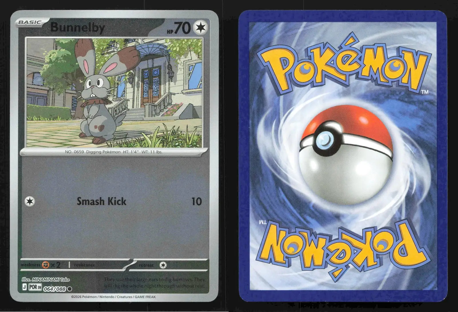 2026 Mega Evolutions: Perfect Order Bunnelby 064/088 Reverse Holo Common NM