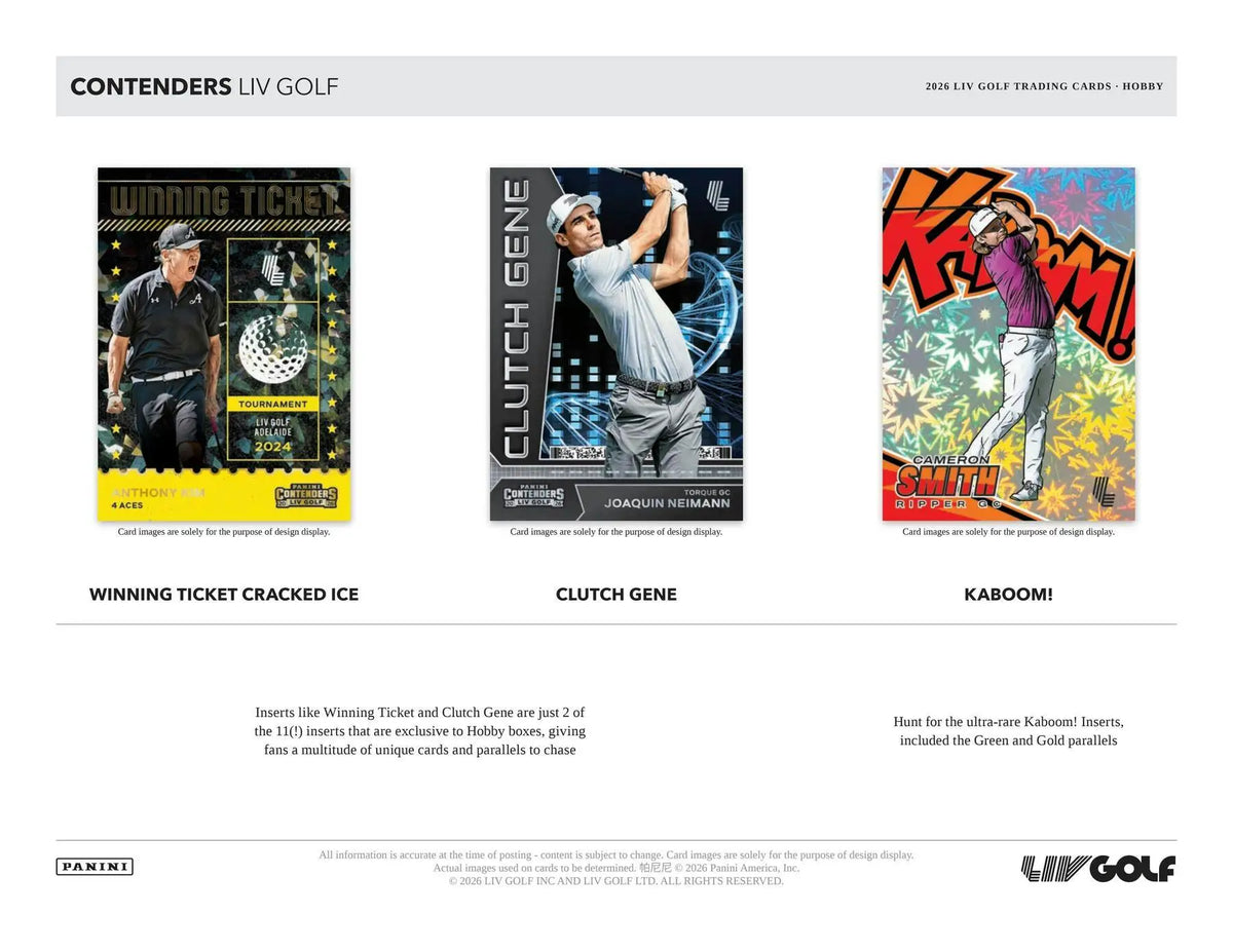 2026 Panini Contenders LIV Golf Hobby Box - Golf Card Box