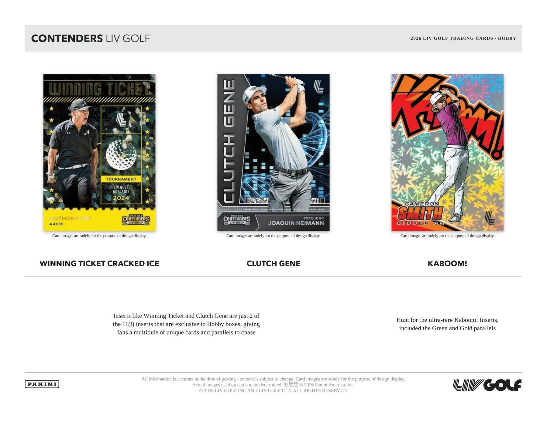 2026 Panini Contenders LIV Golf Hobby Box - Golf Card Box