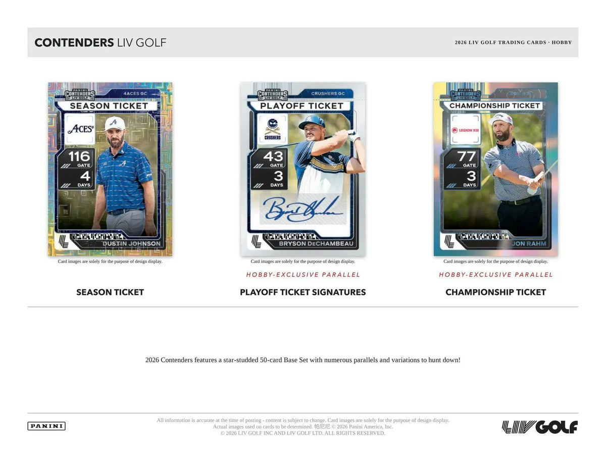 2026 Panini Contenders LIV Golf Hobby Box - Golf Card Box