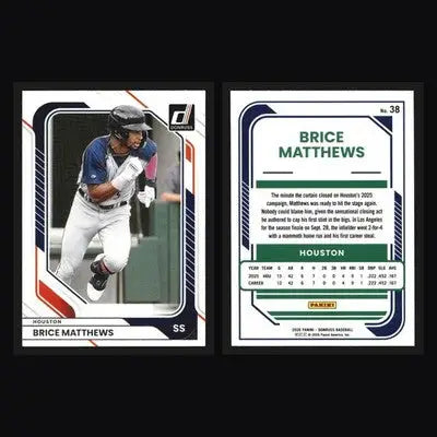 2026 Panini Donruss #38 Brice Matthews Houston - Baseball Card Single