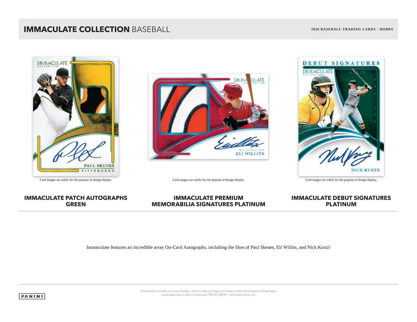 2026 Panini Immaculate Baseball Hobby Box | Columbia Sports Cards - Baseball Card Box
