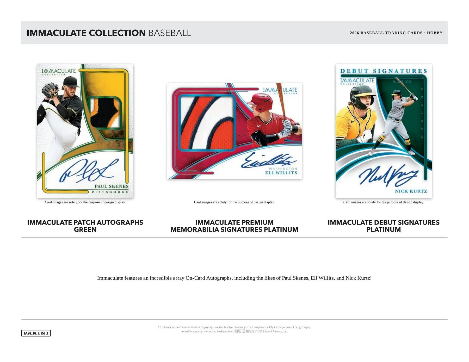 2026 Panini Immaculate Baseball Hobby Box | Columbia Sports Cards - Baseball Card Box