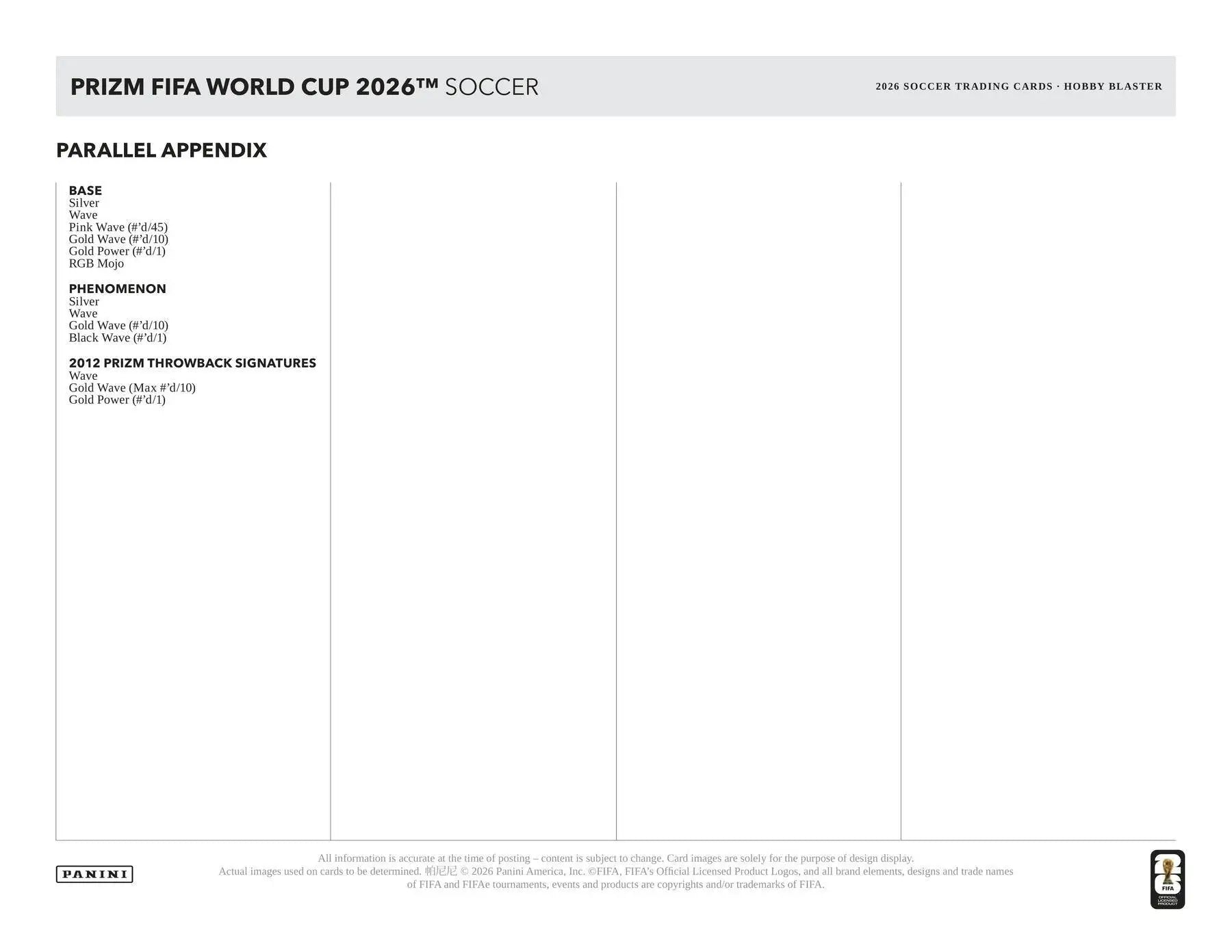 2026 Panini Prizm FIFA World Cup Soccer Blaster Hobby Box | Columbia Sports Cards - Soccer Card Box