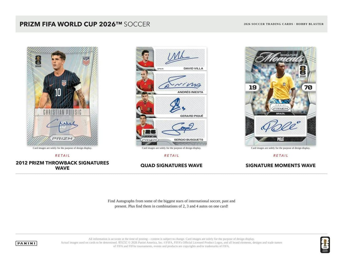 2026 Panini Prizm FIFA World Cup Soccer Hobby Box | Columbia Sports Cards - Soccer Card Box