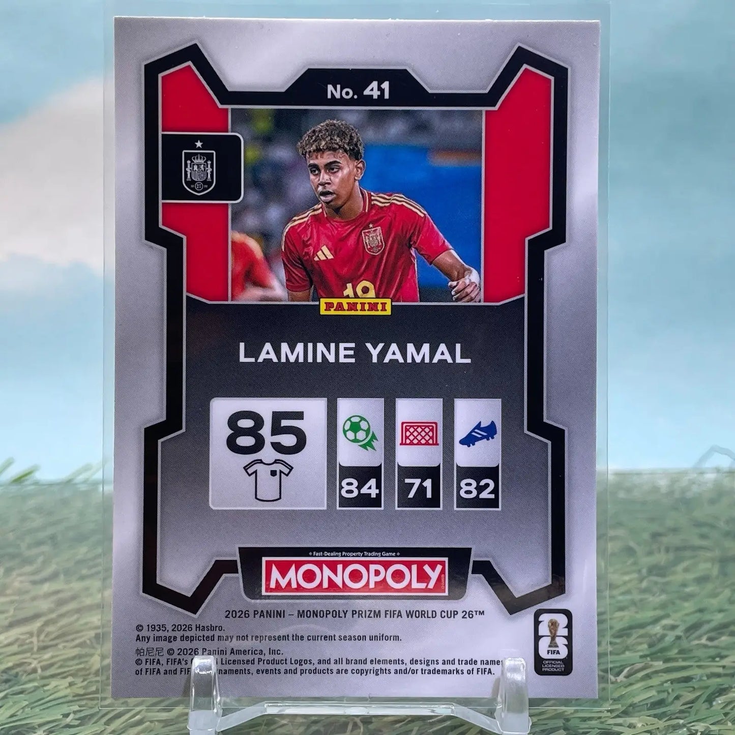 2026 Panini Prizm Monopoly FIFA World Cup 26 Lamine Yamal #41 Spain Base - Soccer Card Single
