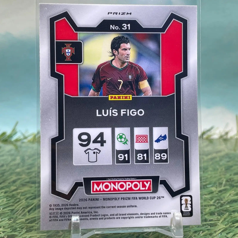 2026 Panini Prizm Monopoly LUIS FIGO FIFA World Cup Gold Ice #31 KM89 - Soccer Card Single