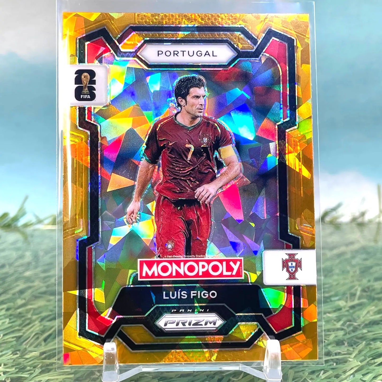 2026 Panini Prizm Monopoly LUIS FIGO FIFA World Cup Gold Ice #31 KM89 - Soccer Card Single
