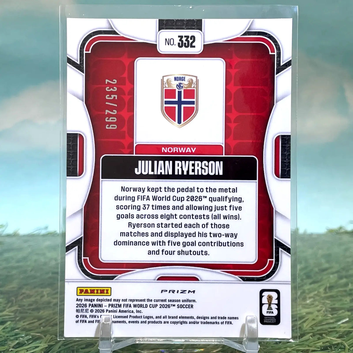 2026 Panini Prizm World Cup Julian Ryerson Purple Hyper #/299 Norway - Soccer Card Single