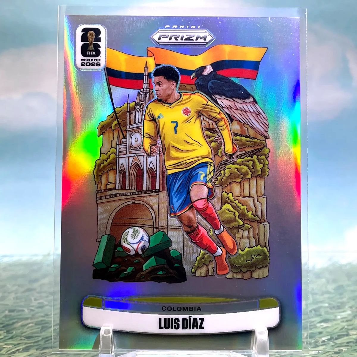 2026 Panini Prizm World Cup Luis Diaz #9 National Landmarks Insert Case Hit SSP - Soccer Card Single